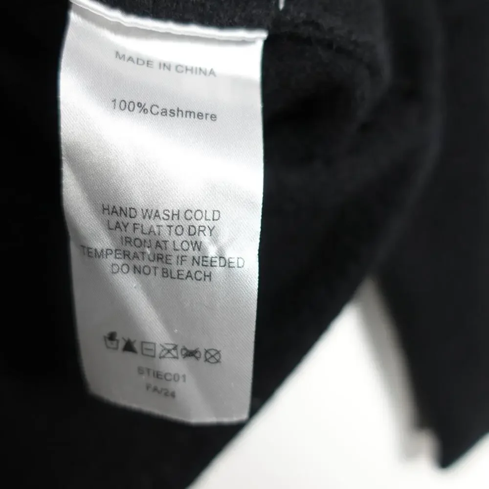 EUC Quince Women’s Mongolian Cashmere Batwing Sweater Black Sm/Med Relaxed Fit - Picture 9 of 9